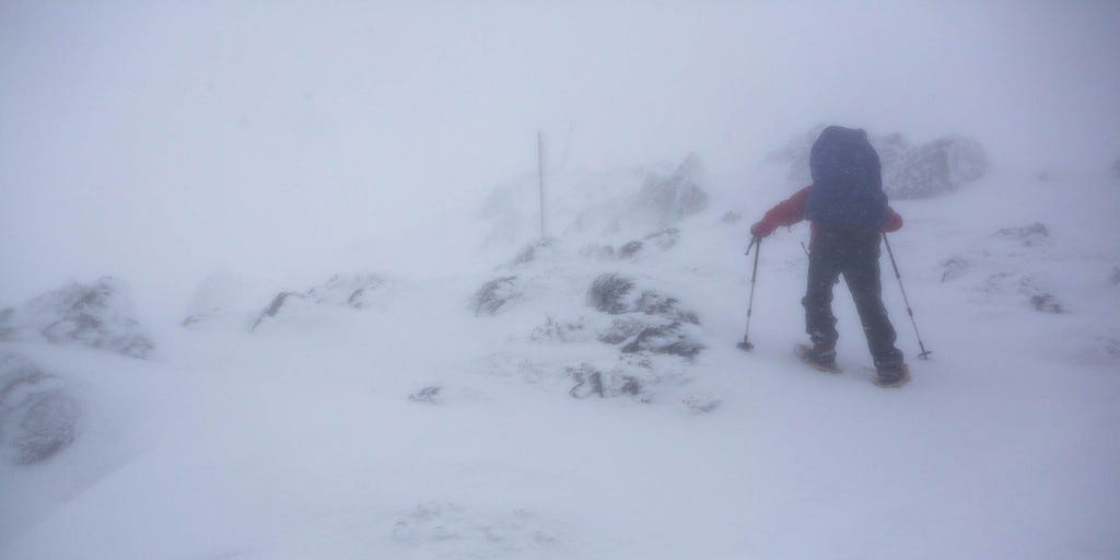 Outer layers are critical in extreme conditions, such as this winter trip snow-shoeing up Mount Bogong in a Blizzard. 